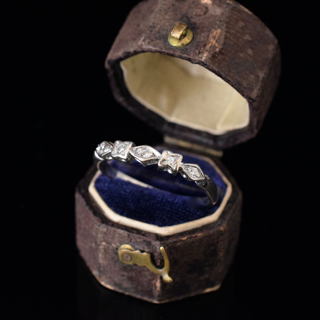 Antique Art Deco 18ct White Gold And Platinum Diamond Ring