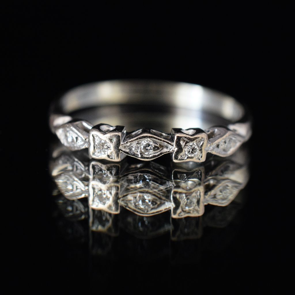 Antique Art Deco 18ct White Gold And Platinum Diamond Ring