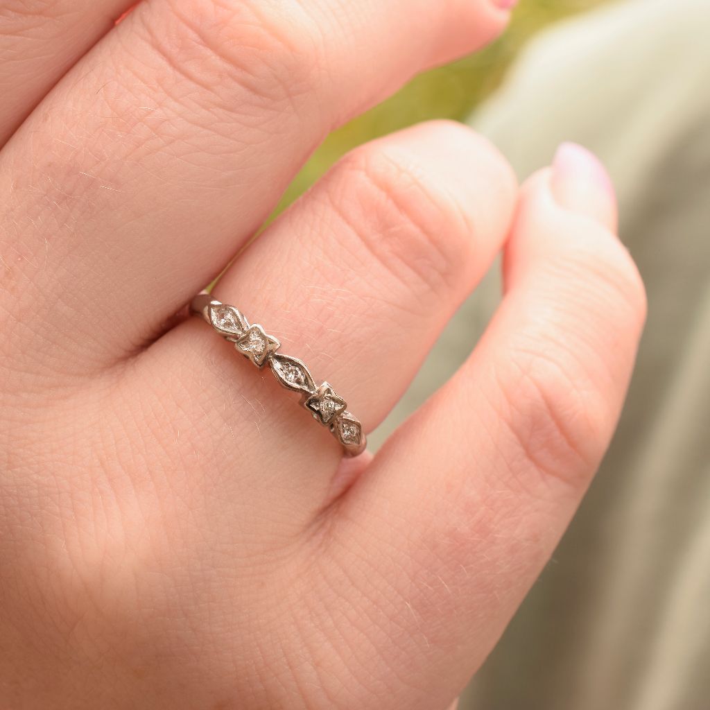 Antique Art Deco 18ct White Gold And Platinum Diamond Ring