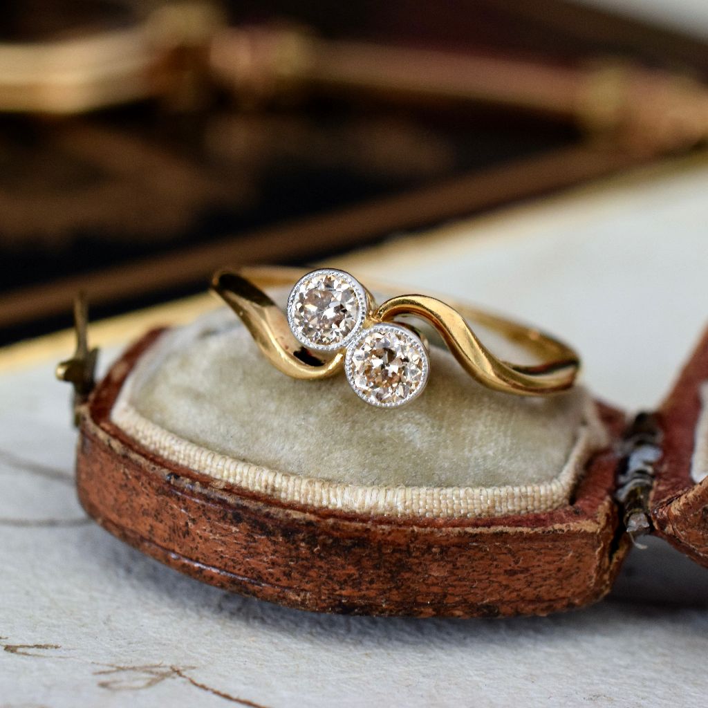Antique Art Deco 18ct And Platinum Diamond ‘Toi et Moi’ Ring Circa 1905
