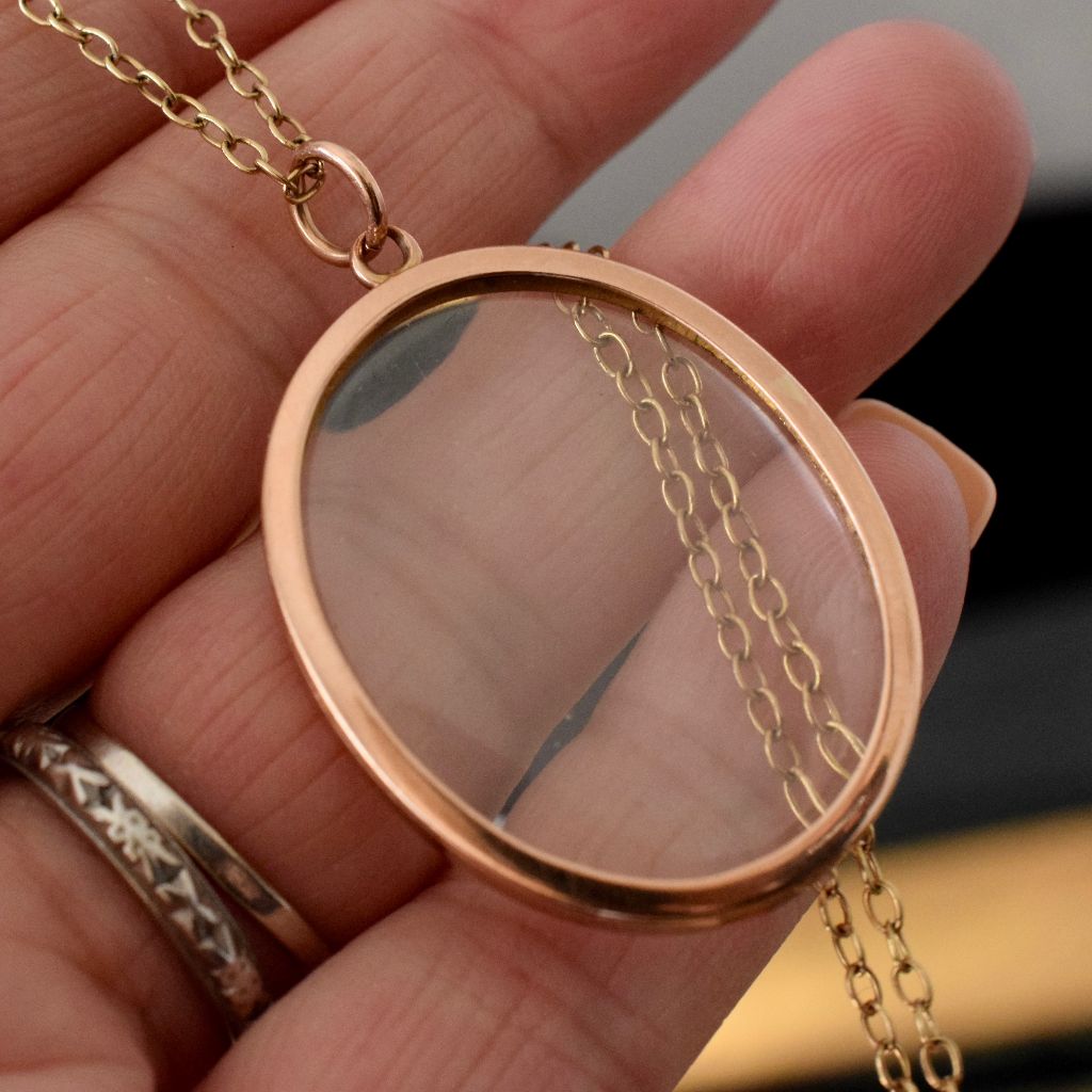 Charming Edwardian 9ct Rose Gold Picture Locket circa 1915