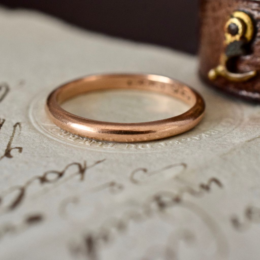 Antique Edwardian 9ct Rose Gold Wedder/Band by William Dunkling