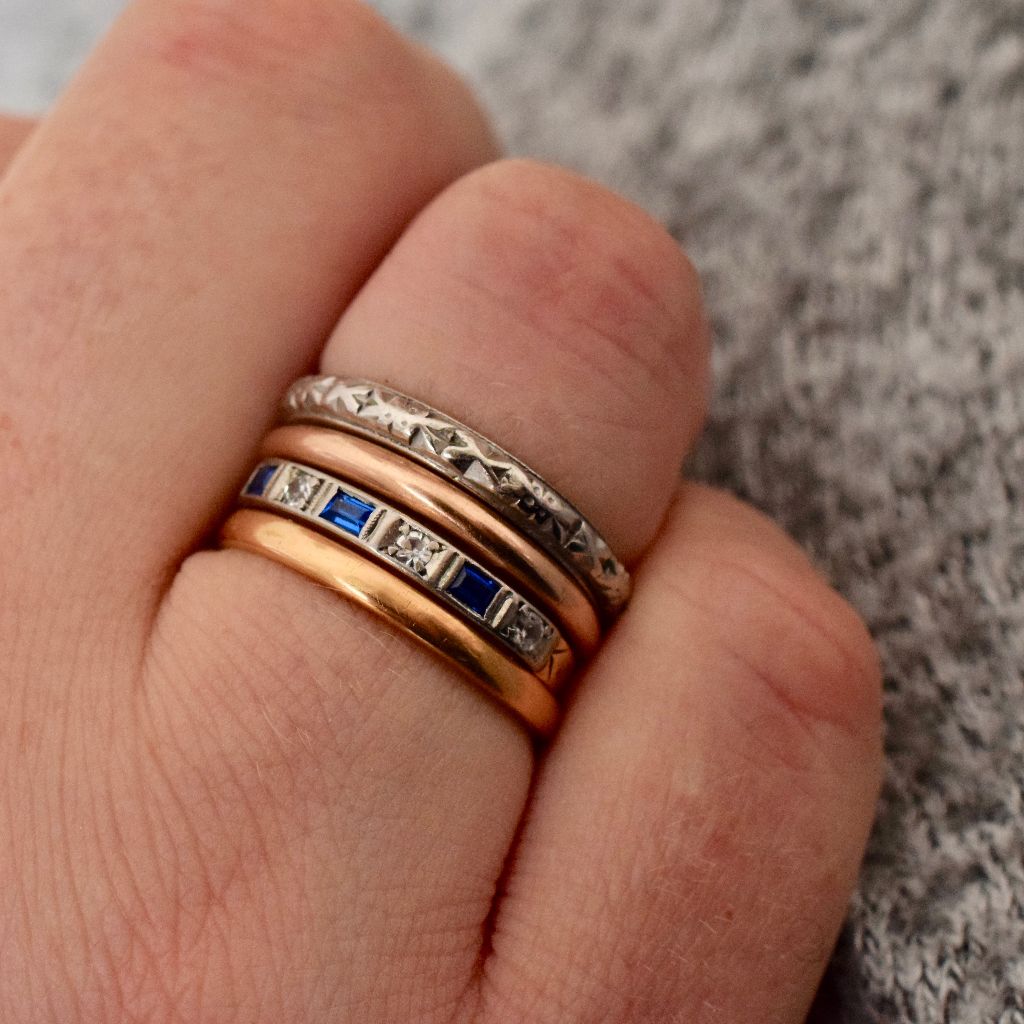 Antique Edwardian 9ct Rose Gold Wedder/Band by William Dunkling