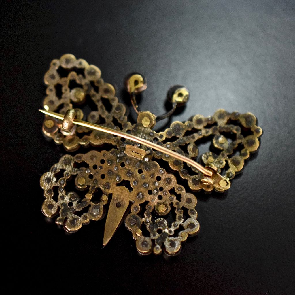 Georgian / Early Victorian Cut Steel Butterfly Brooch