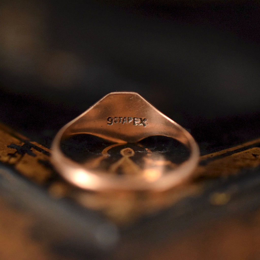 Charming Early Australian 9ct Rose Gold Signet Ring by ‘Rodd Apex’