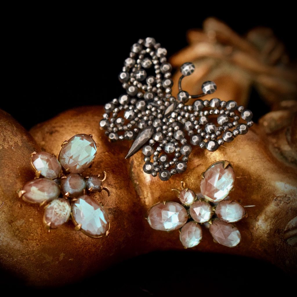 Georgian / Early Victorian Cut Steel Butterfly Brooch