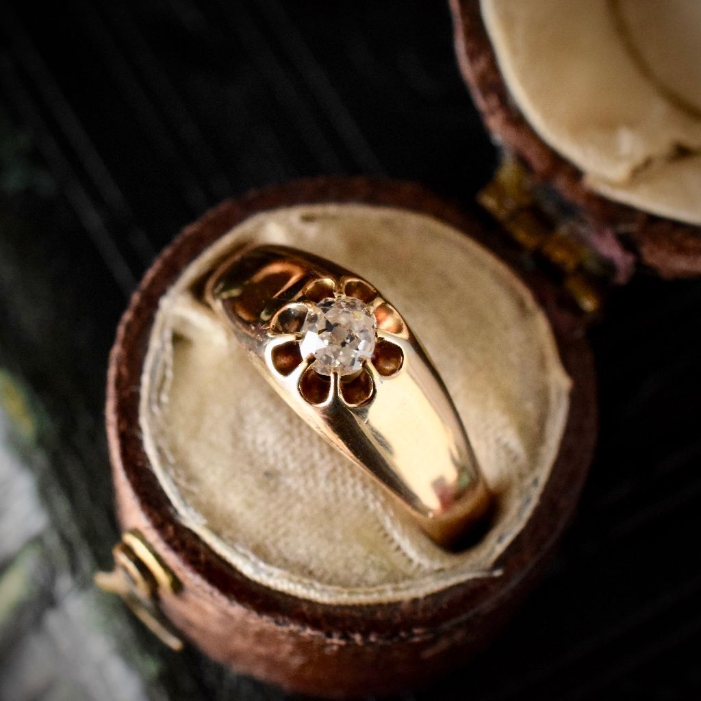 Antique 15ct Yellow Gold ‘Belcher’ Set 0.20ct Diamond Ring