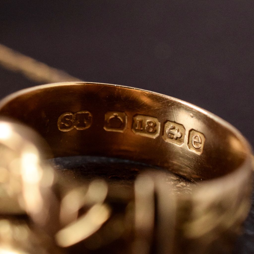 Antique 18ct Yellow Gold Floral Buckle Ring Birmingham 1904