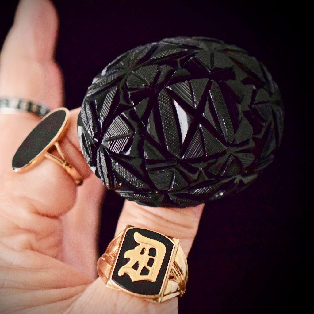 Antique Victorian Whitby Jet Mourning Brooch Circa 1870