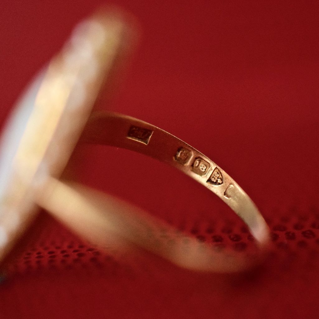 Antique 18ct Yellow Gold Opal And Seed Pearl Ring by George Dresden Circa 1915