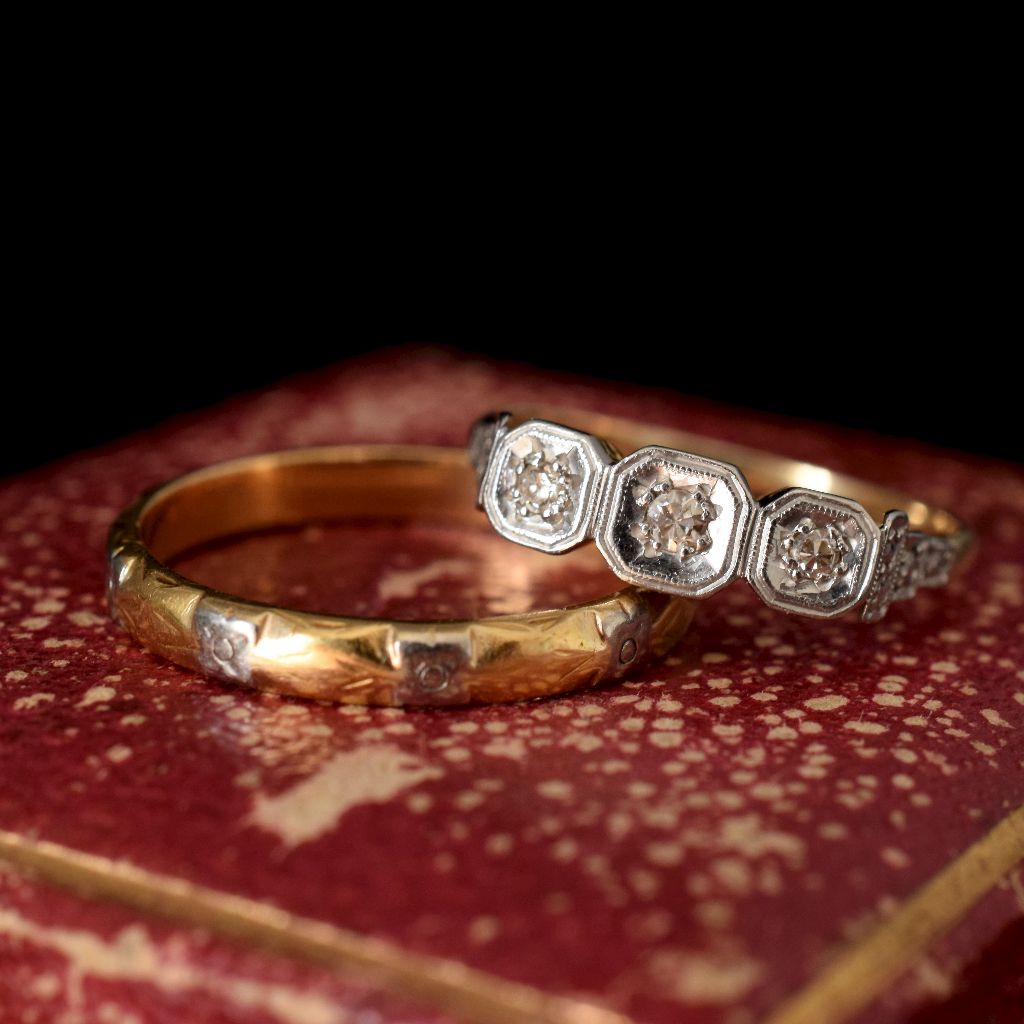 Antique/Vintage 18ct Gold Art Deco Trilogy Diamond Ring