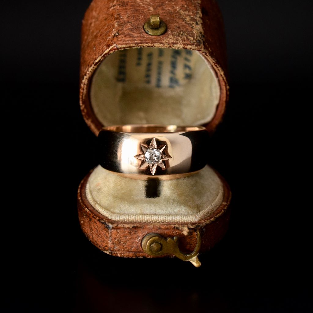 Antique Early Australian 18ct Rose Gold Diamond ‘Gypsy’ Ring