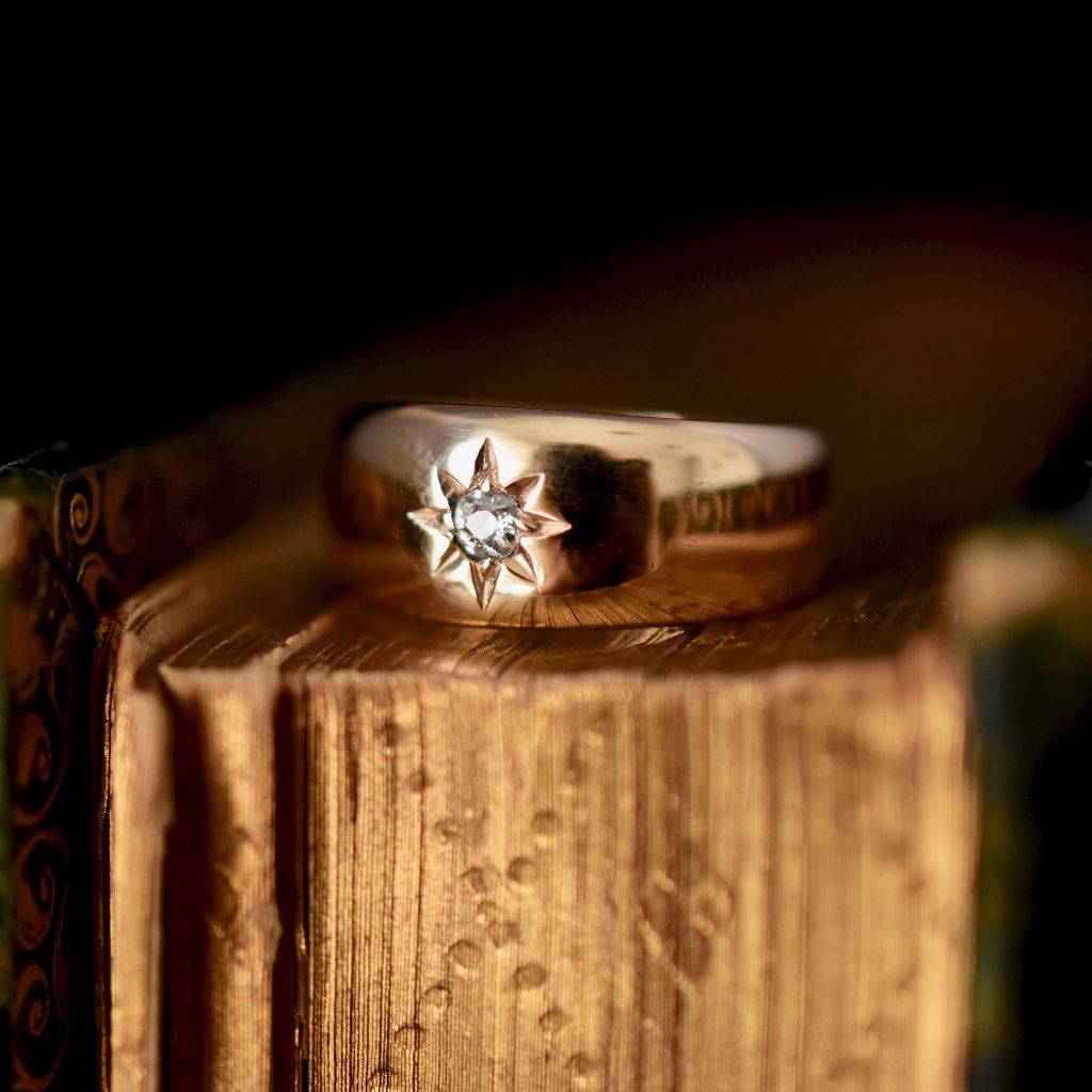 Antique Early Australian 18ct Rose Gold Diamond ‘Gypsy’ Ring