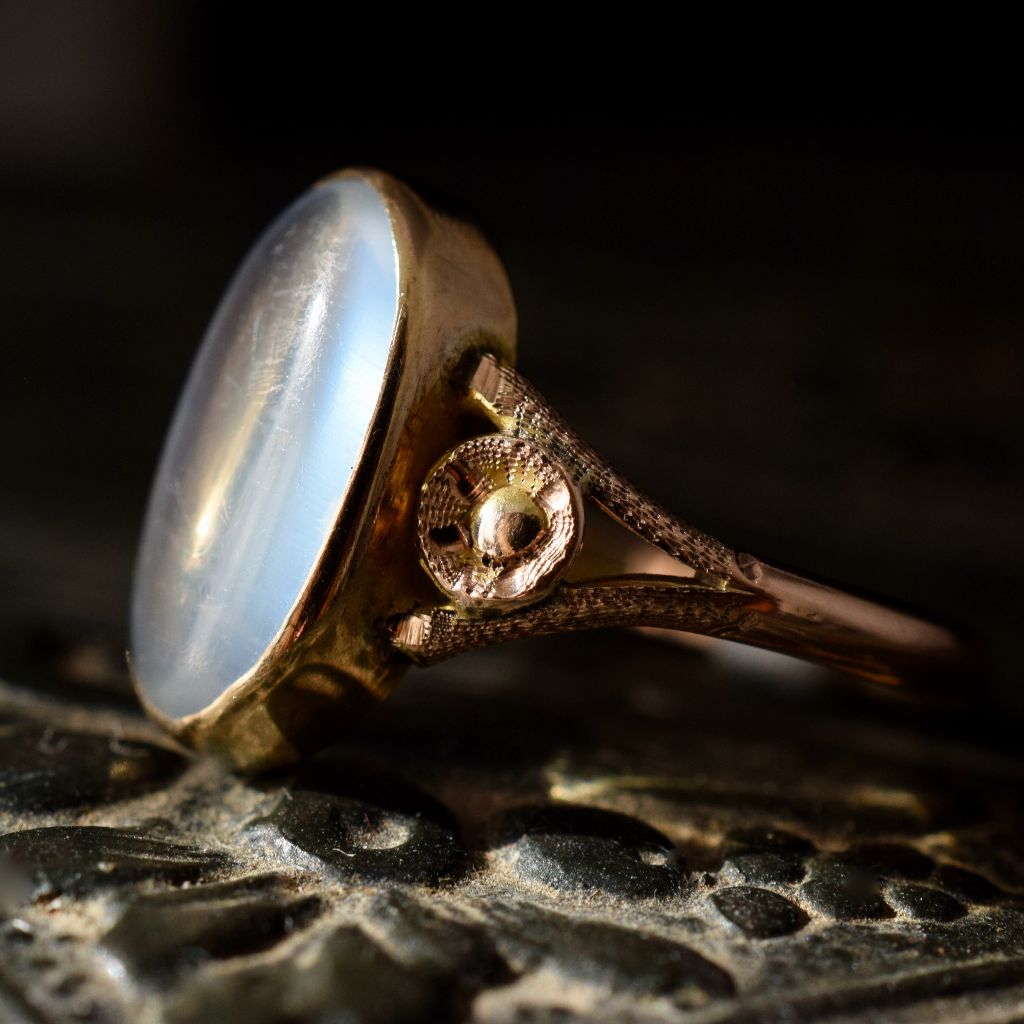 Antique Edwardian/Art Deco 9ct Rose Gold Moonstone Ring