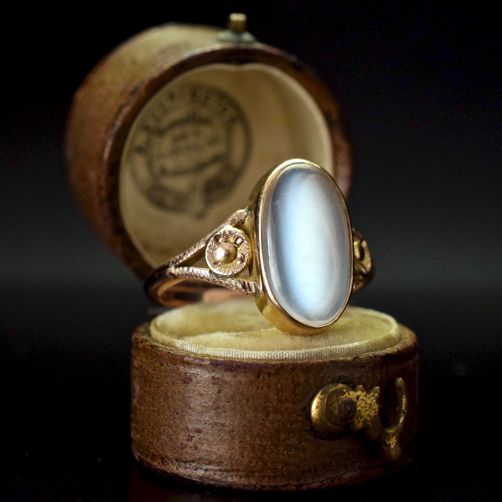 Antique Edwardian/Art Deco 9ct Rose Gold Moonstone Ring
