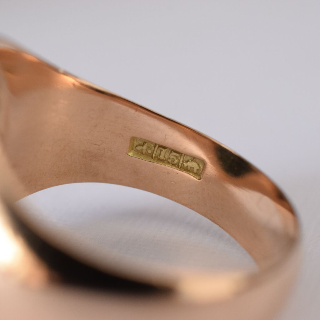 Antique Early Australian 15ct Rose Gold Bloodstone Ring by A.Benjamin and Sons Circa 1900