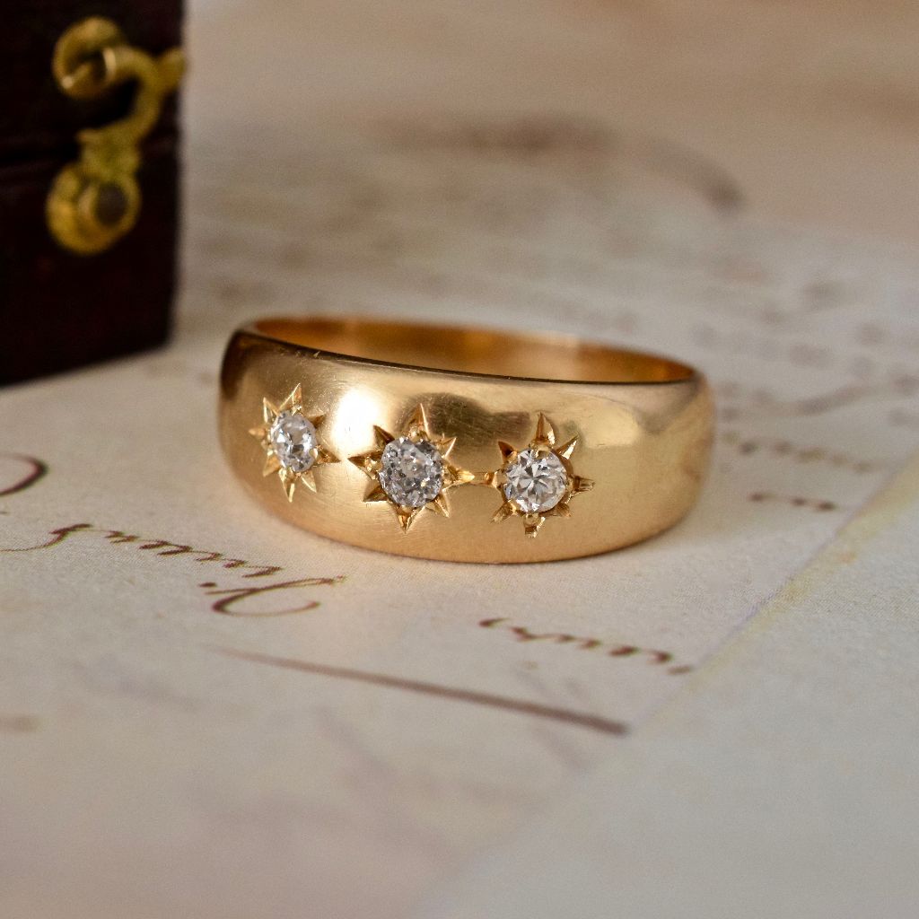 Antique Australian 18ct Gold Diamond ‘Gypsy’ Ring by Larard Bros circa 1900