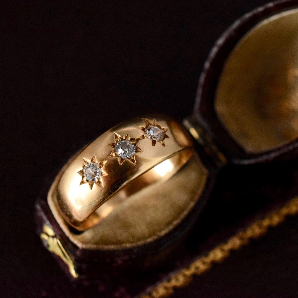 Antique Australian 18ct Gold Diamond ‘Gypsy’ Ring by Larard Bros circa 1900