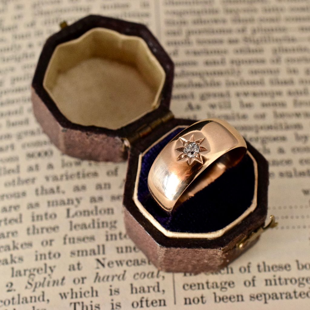 Antique Early Australian 18ct Rose Gold Diamond ‘Gypsy’ Ring