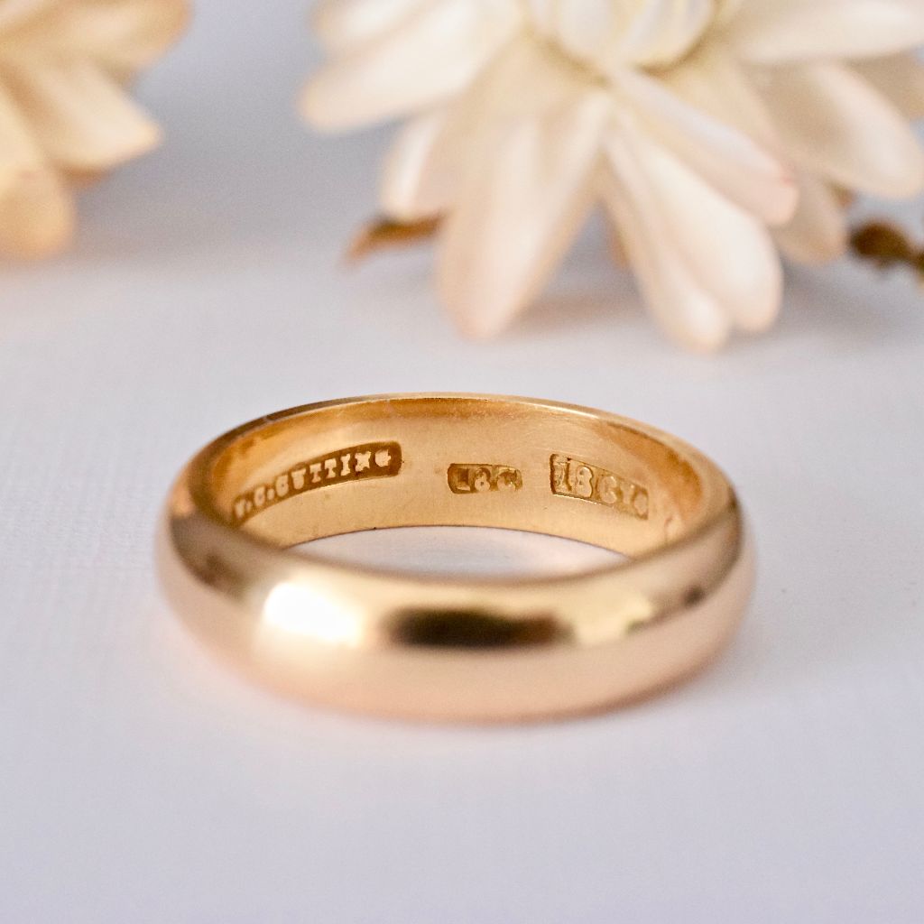 Antique 18ct Gold Australian Wide Heavy Yellow Gold Ring