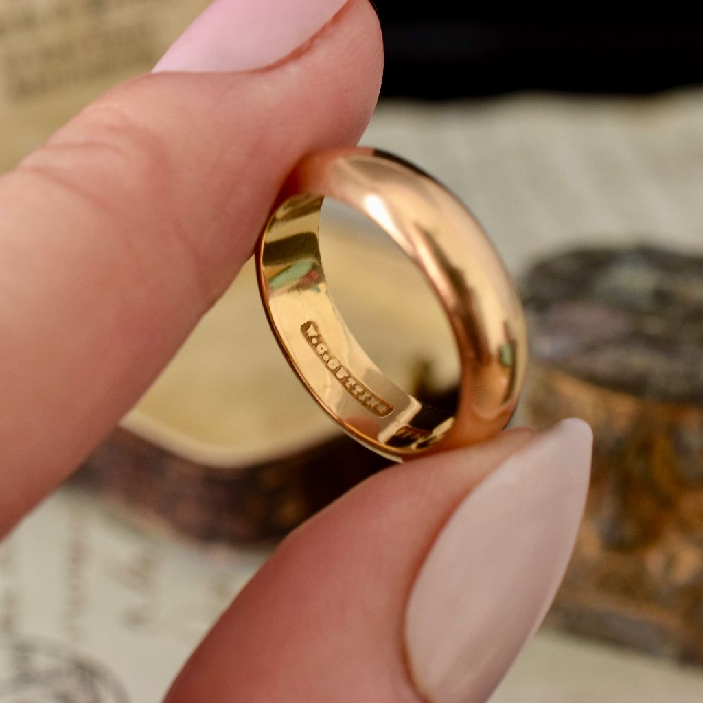 Antique 18ct Gold Australian Wide Heavy Yellow Gold Ring