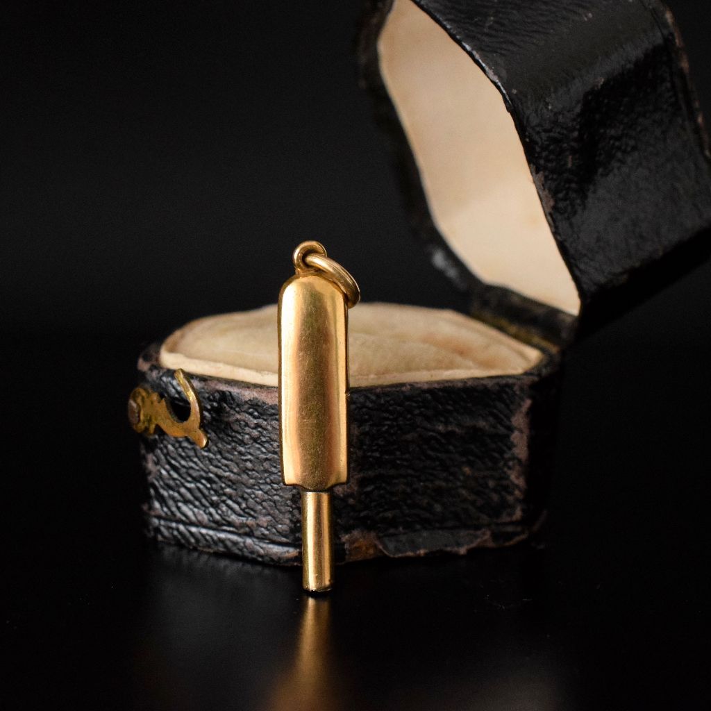 Antique 9ct Yellow Gold Novelty ‘Cricket Bat’ Watch Key Winder Circa 1870