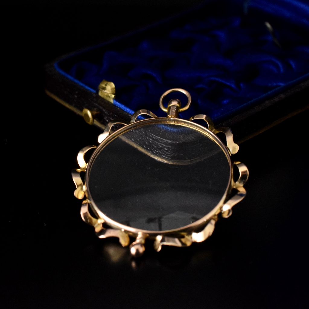 Antique Edwardian 9ct Yellow Gold Double Sided Photo Locket
