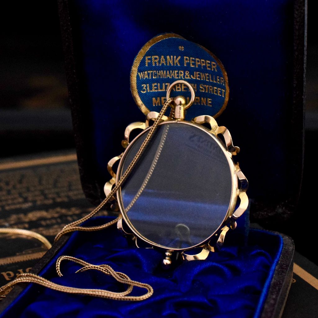 Antique Edwardian 9ct Yellow Gold Double Sided Photo Locket