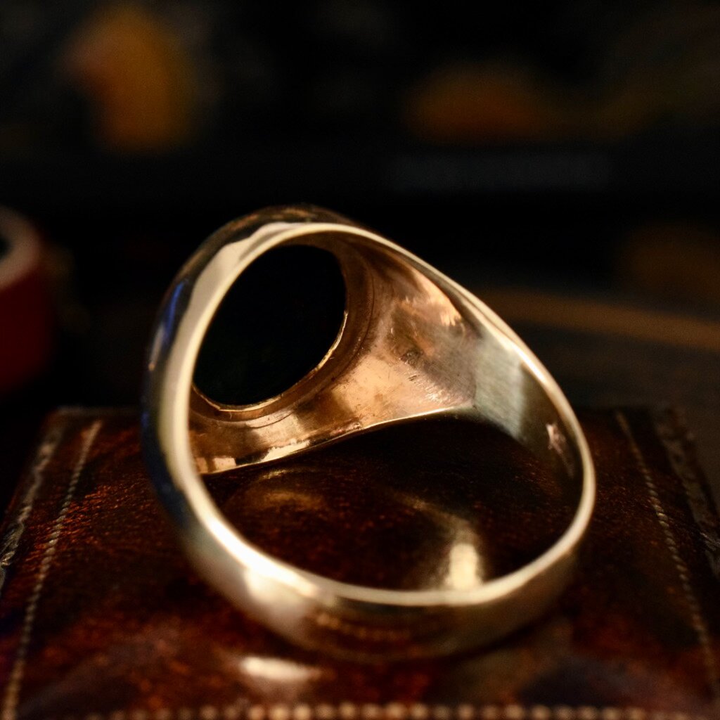 Vintage Heavy 9ct Yellow Gold Bloodstone Ring 8.78 Grams