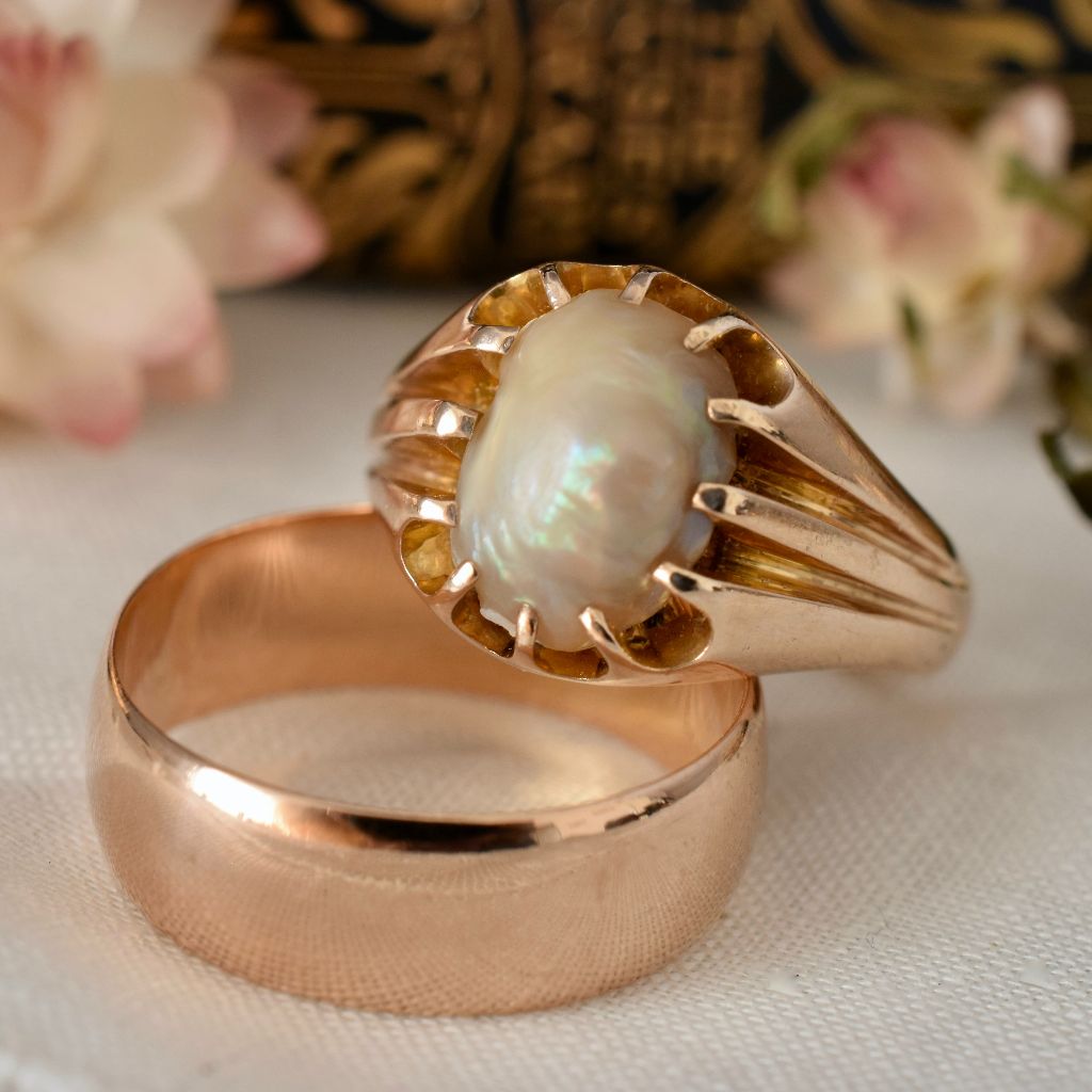 Antique 9ct Natural Pearl Ring by Carl Moller circa 1890’s