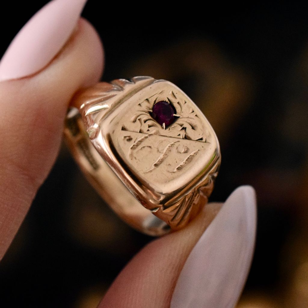 Charming 9ct Rose Gold Signet Ring Australian ‘Elite’ circa 1950
