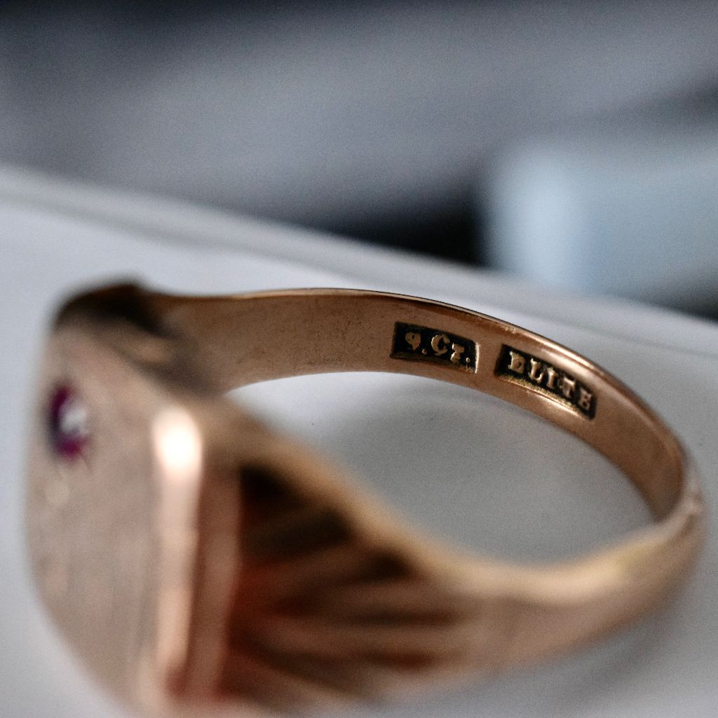 Charming 9ct Rose Gold Signet Ring Australian ‘Elite’ circa 1950