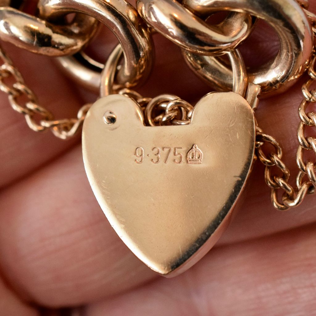 Vintage Heavy 9ct Yellow Gold 44.98 Grams Curb-link Bracelet