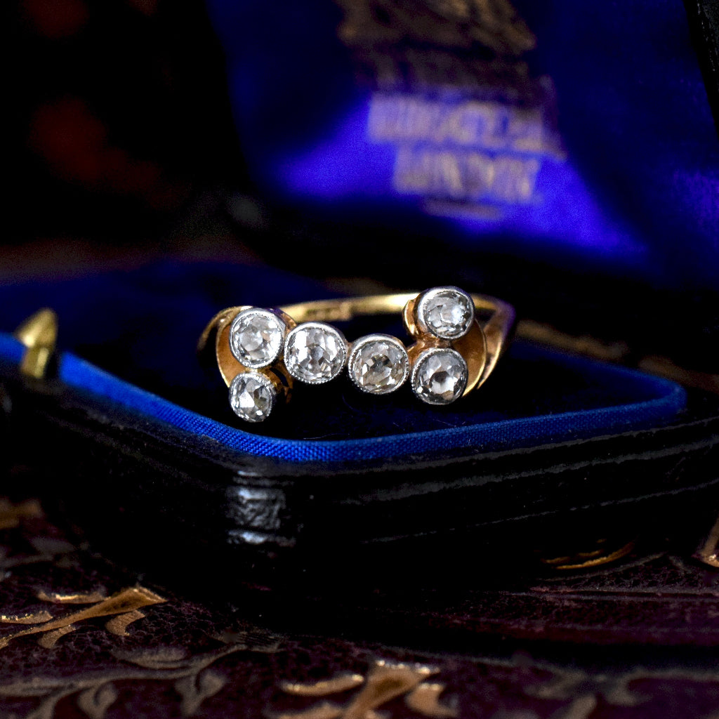 Antique Art Nouveau 18ct Yellow Gold Old Mine and OEC Diamonds Circa 1905