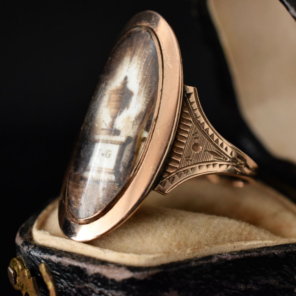 Georgian Sepia 12ct Gold Mourning Ring Circa 1790