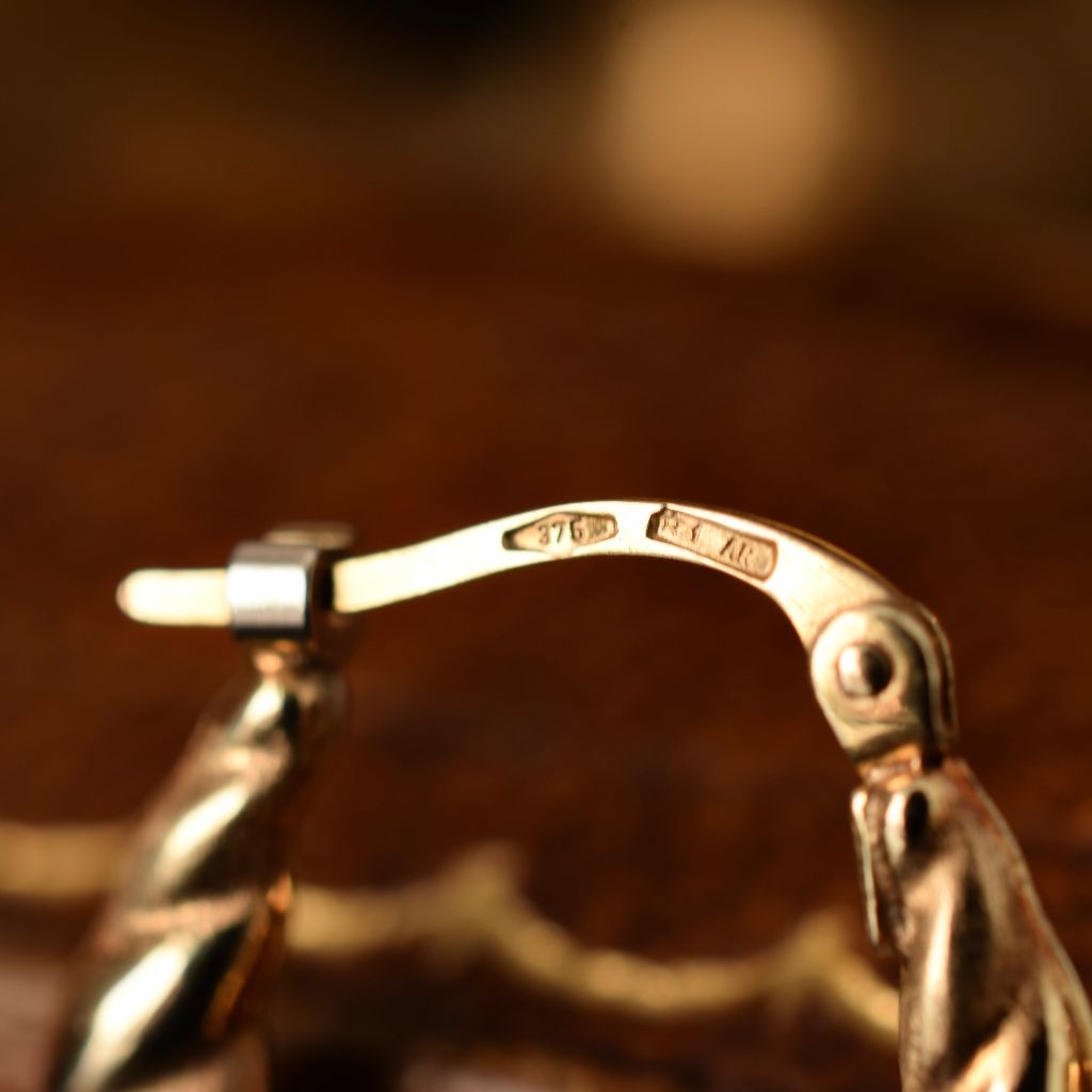 Charming 9ct Yellow Gold ‘Creole’ Italian Earrings