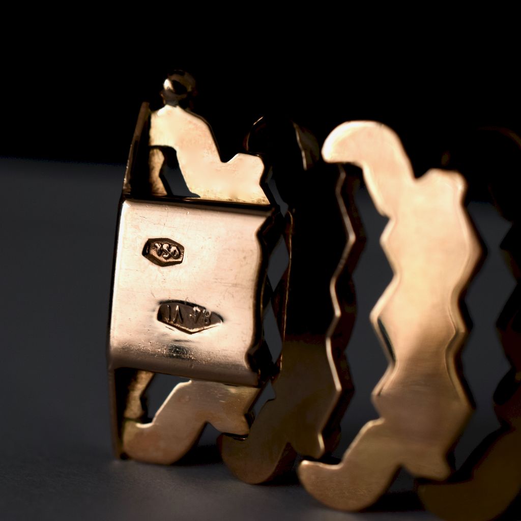 Vintage Italian 18ct Rose Gold Heavy 31 Gram Reversible Bracelet Valuation $8,565.00