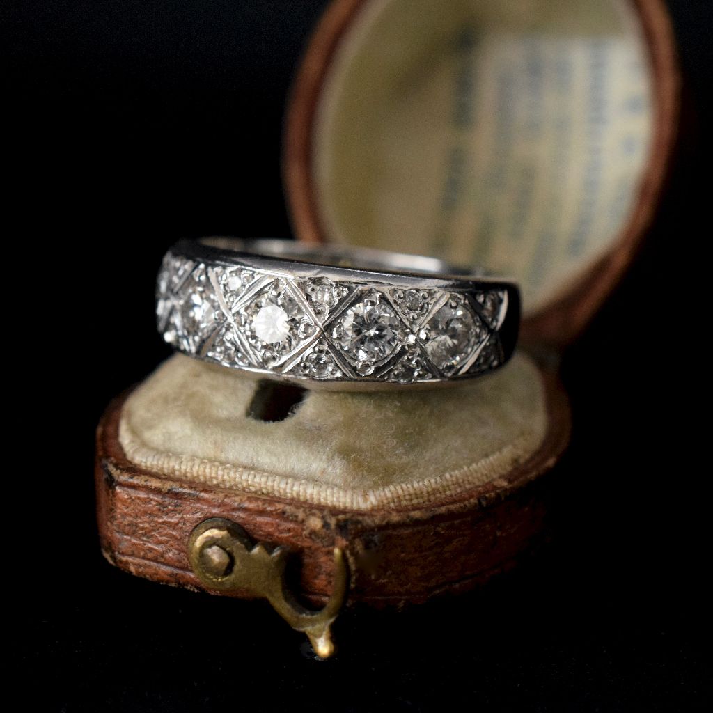 Vintage 18ct White Gold 'Half Hoop' Diamond Ring