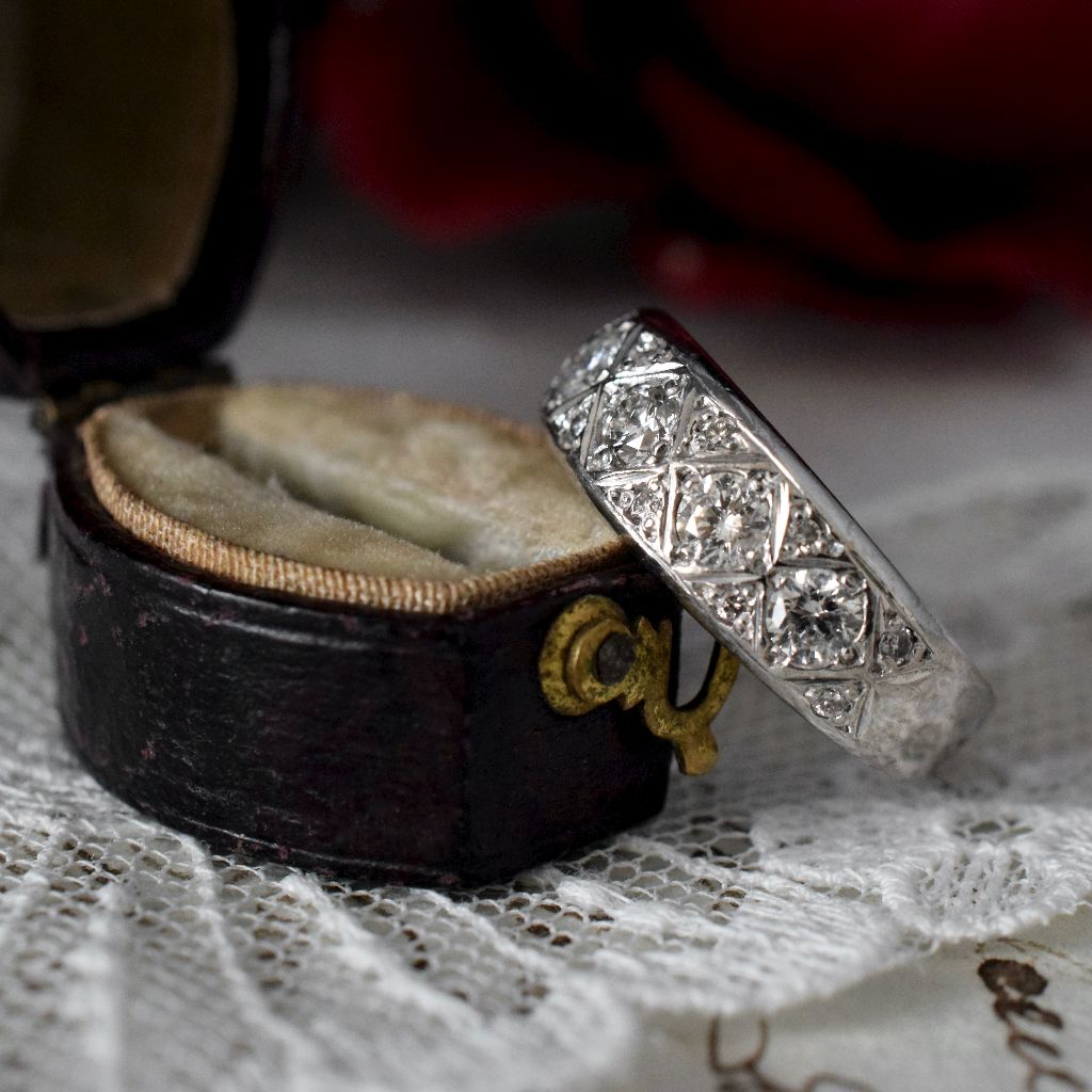 Vintage 18ct White Gold 'Half Hoop' Diamond Ring
