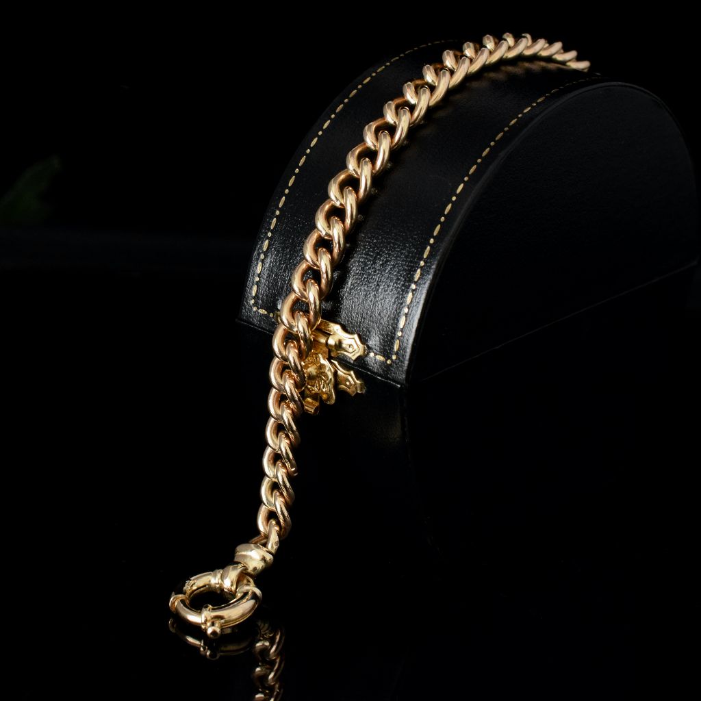 Modern Solid 9ct Yellow Gold Curb-link Bracelet 29.81 Grams