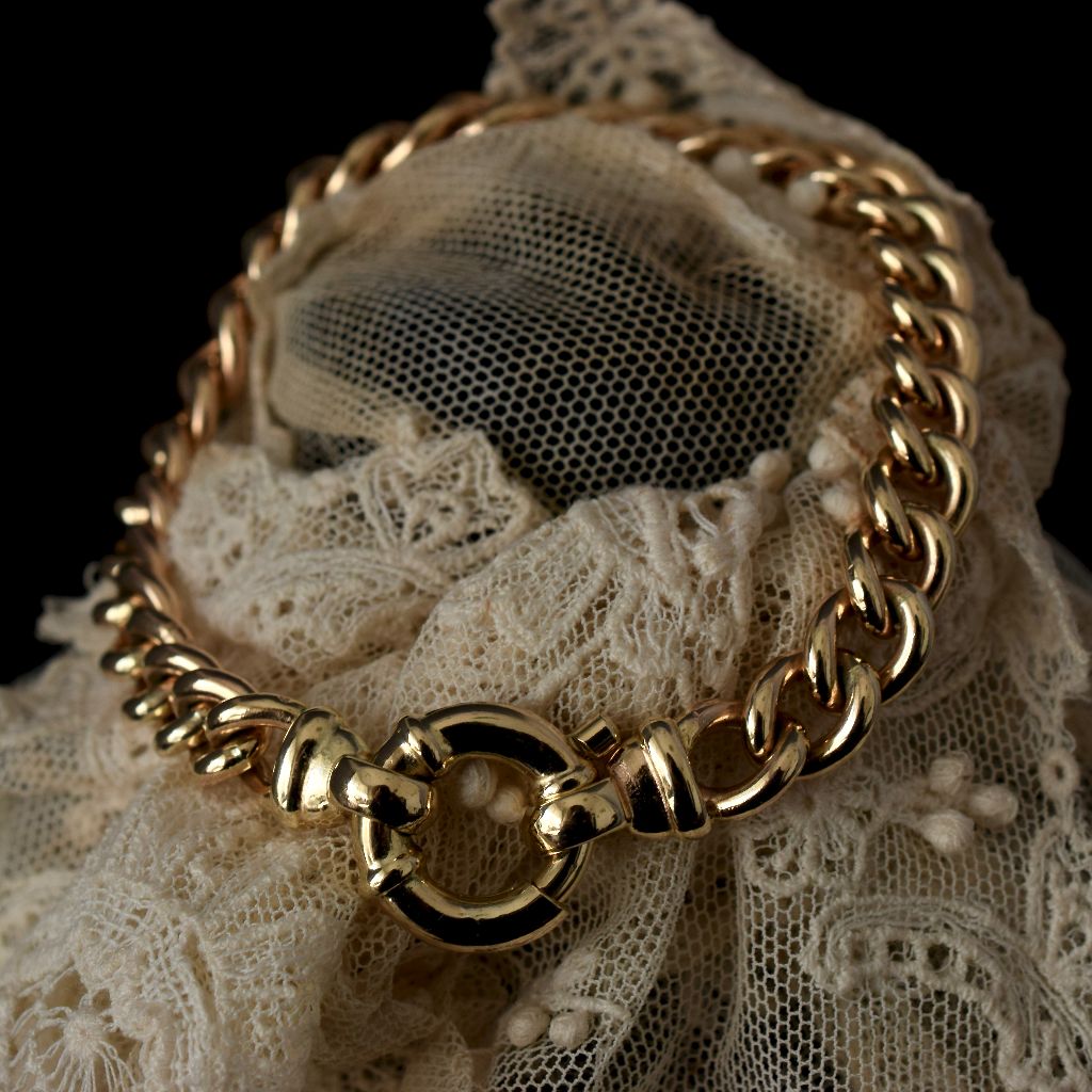 Modern Solid 9ct Yellow Gold Curb-link Bracelet 29.81 Grams
