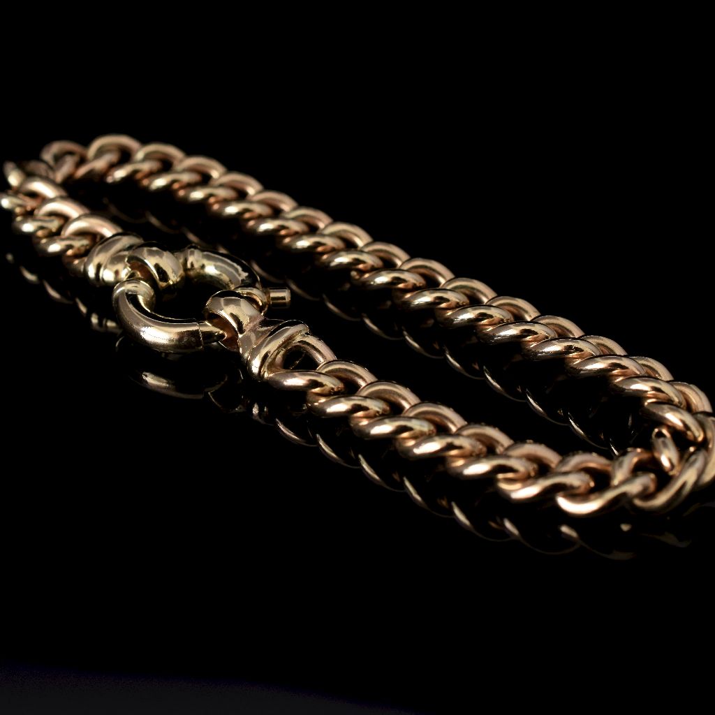 Modern Solid 9ct Yellow Gold Curb-link Bracelet 29.81 Grams