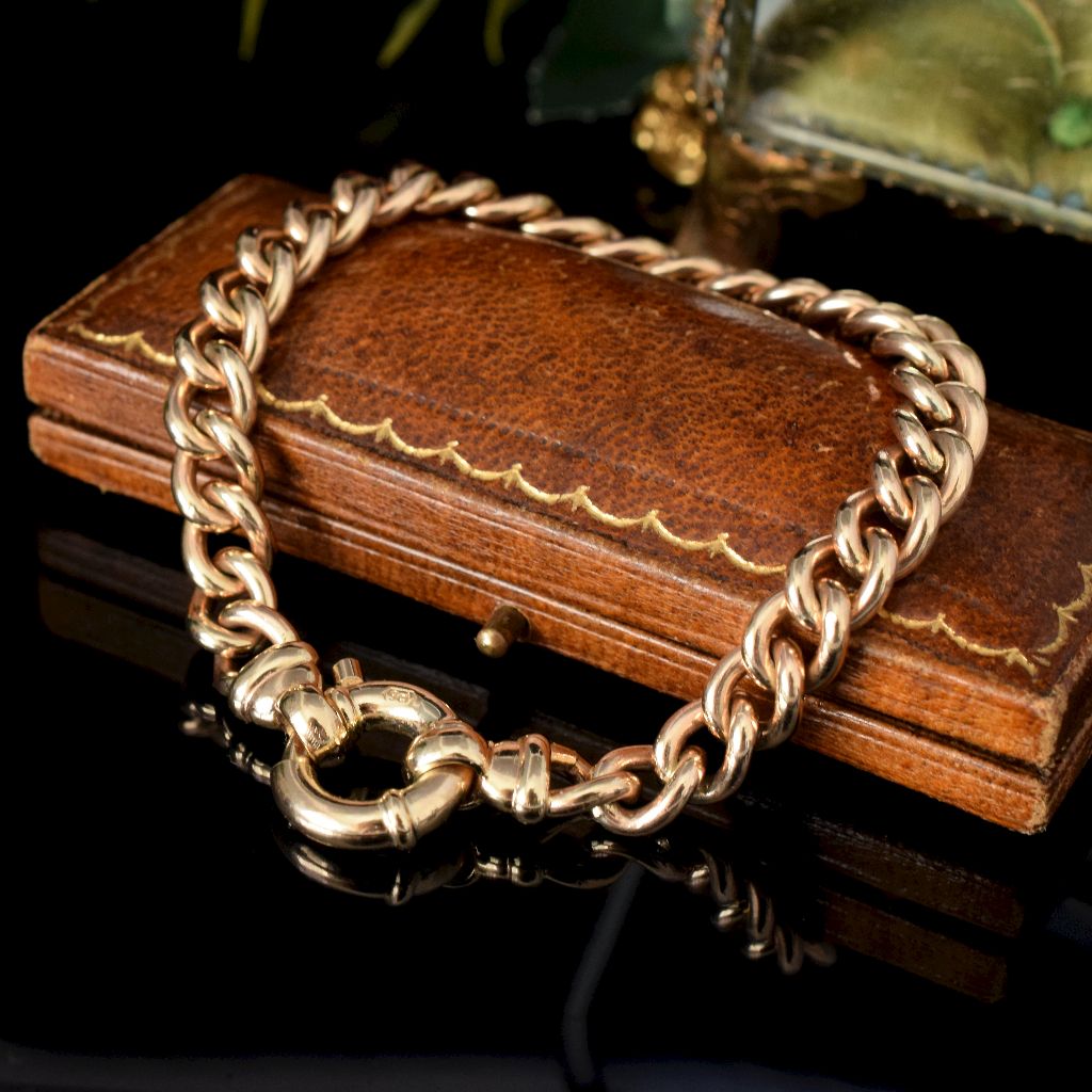 Modern Solid 9ct Yellow Gold Curb-link Bracelet 29.81 Grams