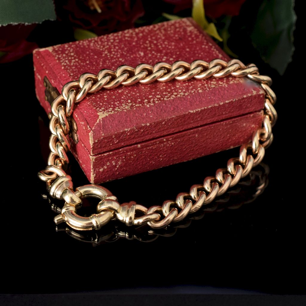 Modern Solid 9ct Yellow Gold Curb-link Bracelet 29.81 Grams