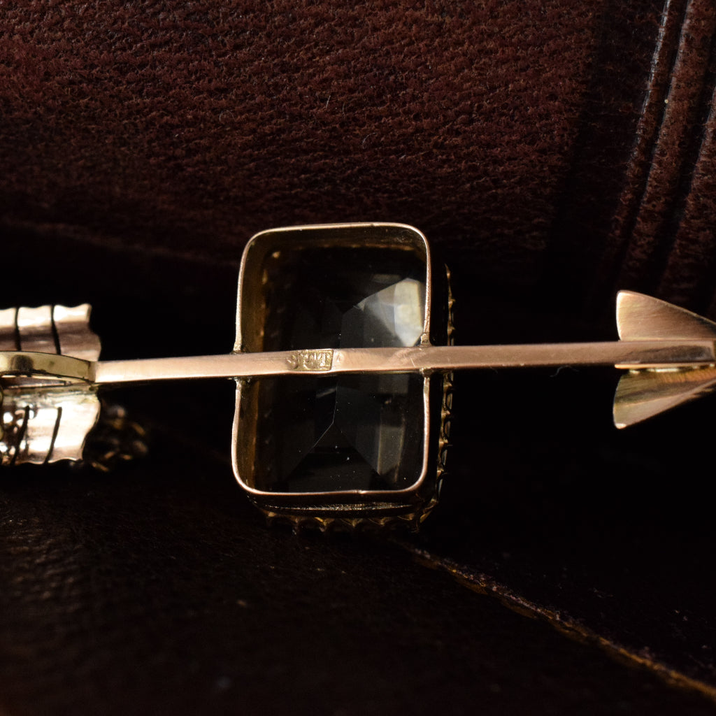 Edwardian / Art Deco 9ct Rose Gold Citrine ‘Arrow’ Pendant
