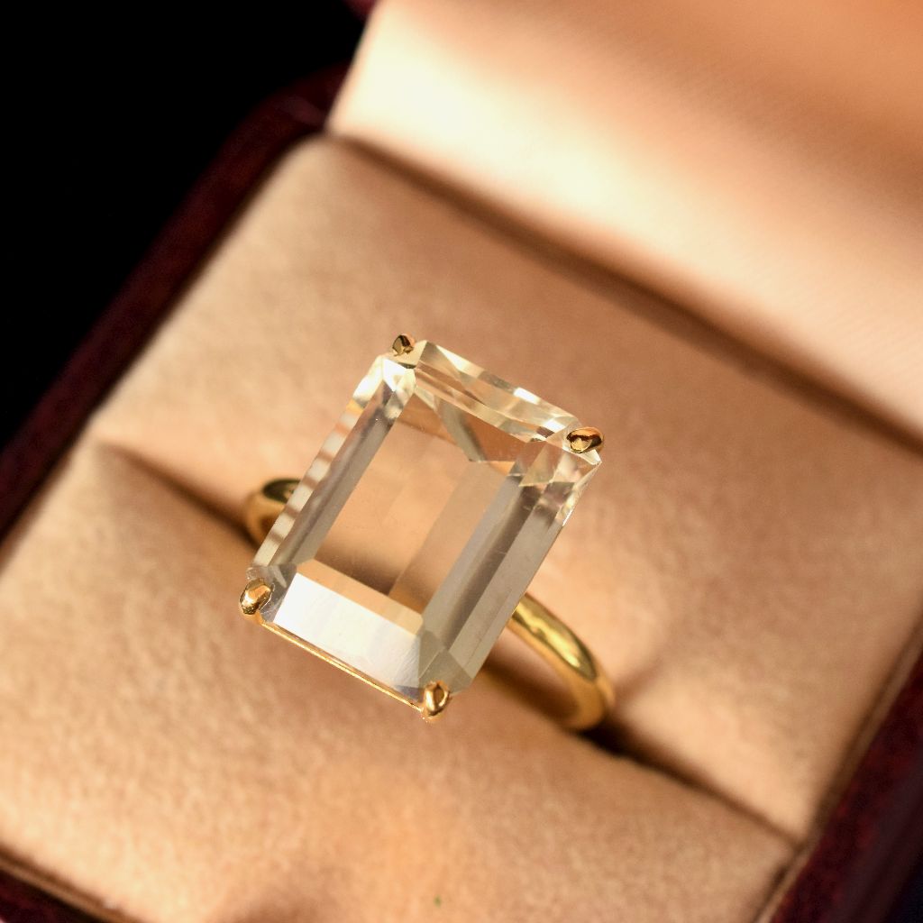 Vintage 18ct Yellow Gold Pale Lemon Citrine 10cts Circa 1950’s