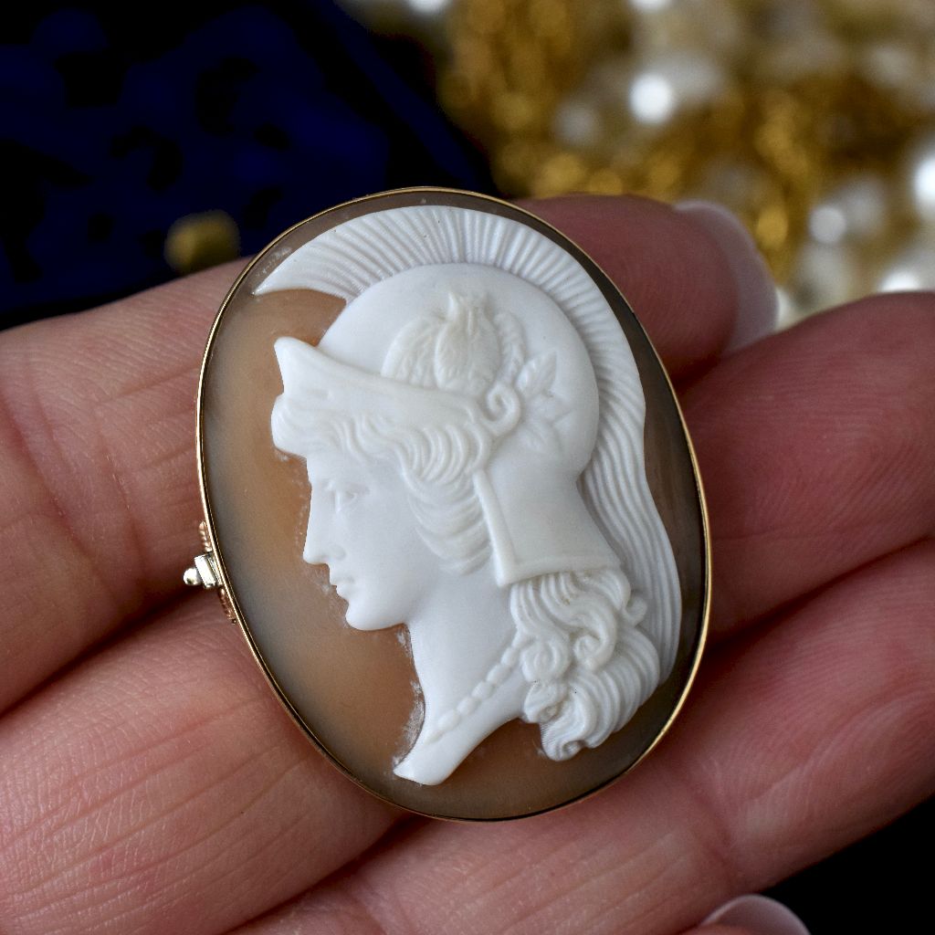 Antique Australian 15ct Rose Gold ‘Minerva’ Cameo by Larard Bros Circa 1900