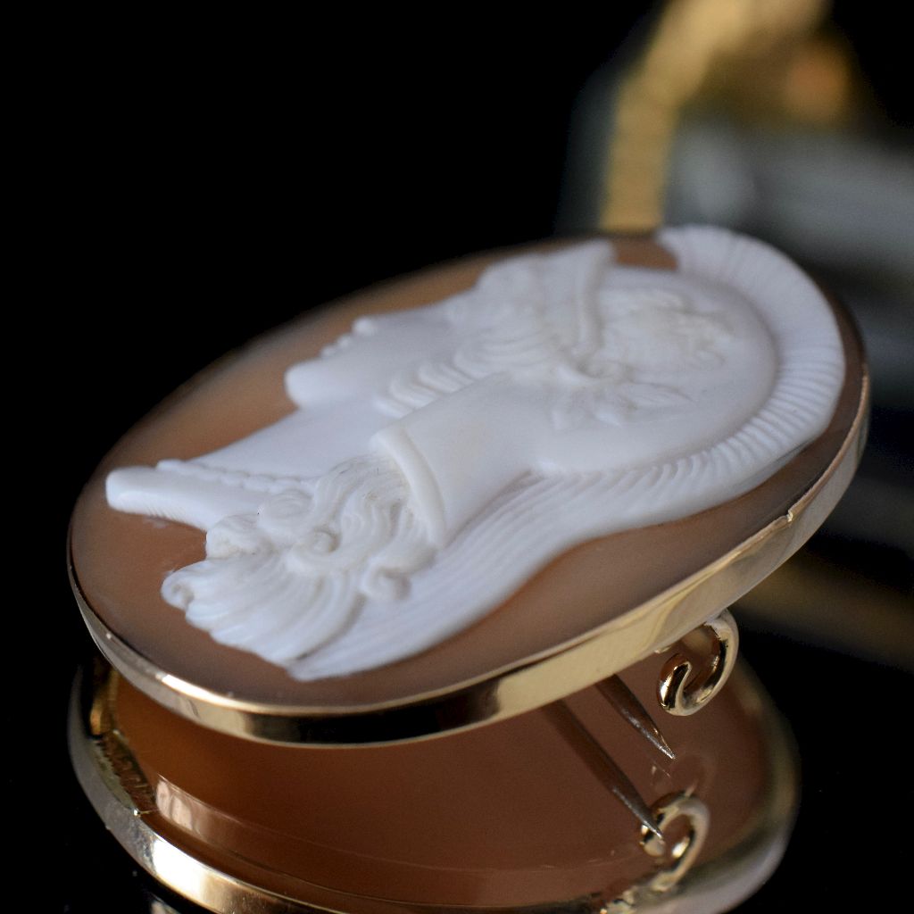 Antique Australian 15ct Rose Gold ‘Minerva’ Cameo by Larard Bros Circa 1900