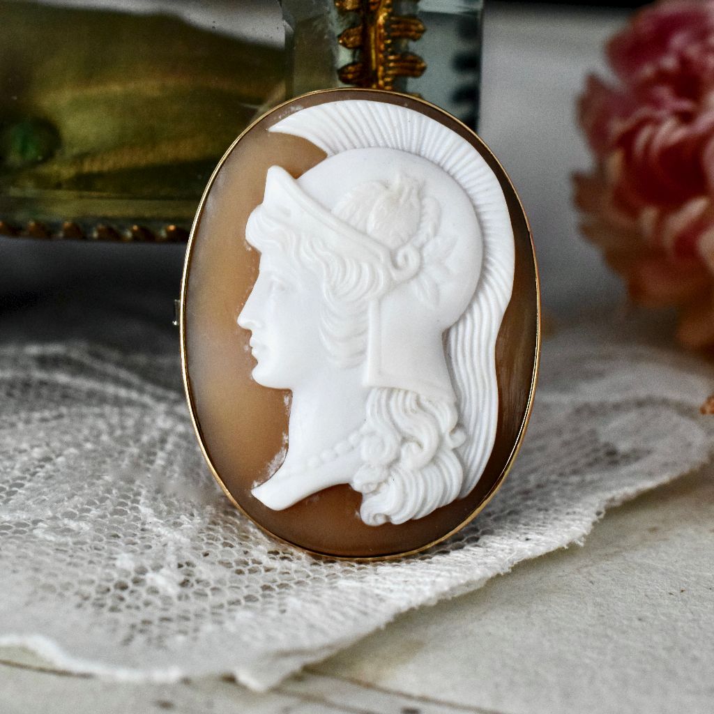 Antique Australian 15ct Rose Gold ‘Minerva’ Cameo by Larard Bros Circa 1900