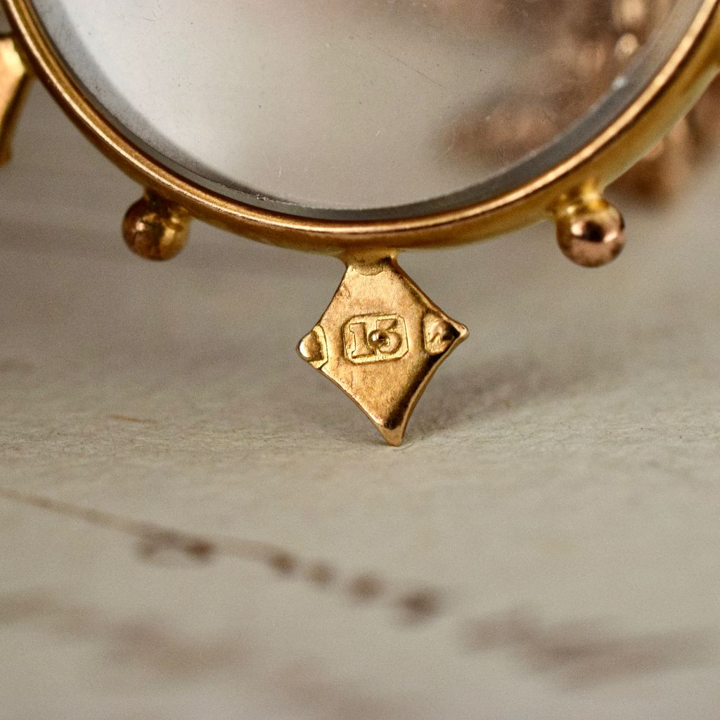 Antique Australian Willis and Sons 15ct Yellow Gold Seed Pearl Locket circa 1905
